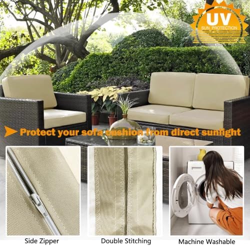 Sqodok Patio Cushion Cover 19x19 inch, 4Pack Sofa Cushion Cover Replacement