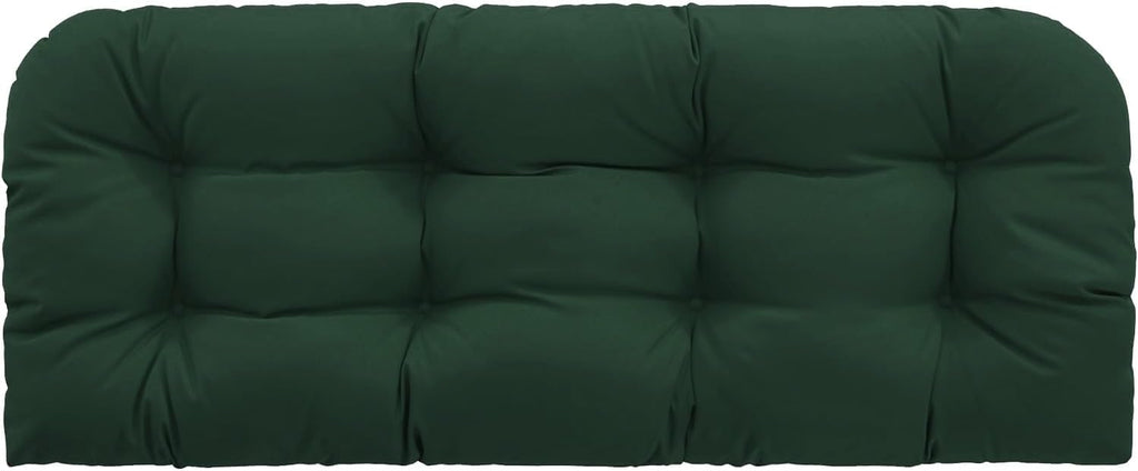 Outdoor Bench Cushion 41x19x4 Inch Loveseat Pad, Dark Green