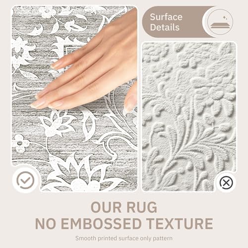 Soalmost 9x12 Area Rugs for Living Room, Washable Neutral Soft Rug Grey