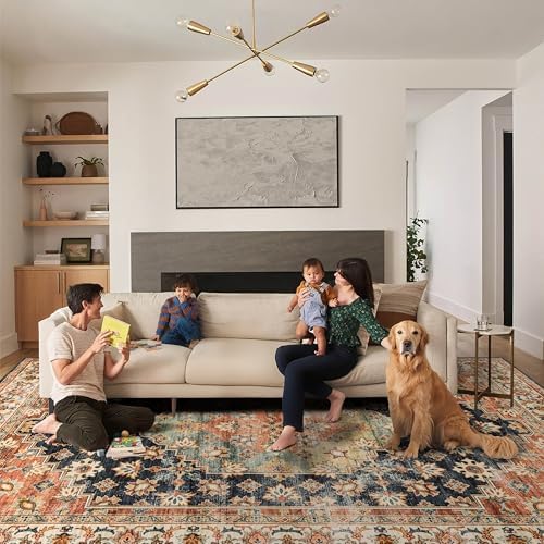 Ruaruarug Washable Area Rug 8×10 for Living Room, Ultra Soft, Maroon