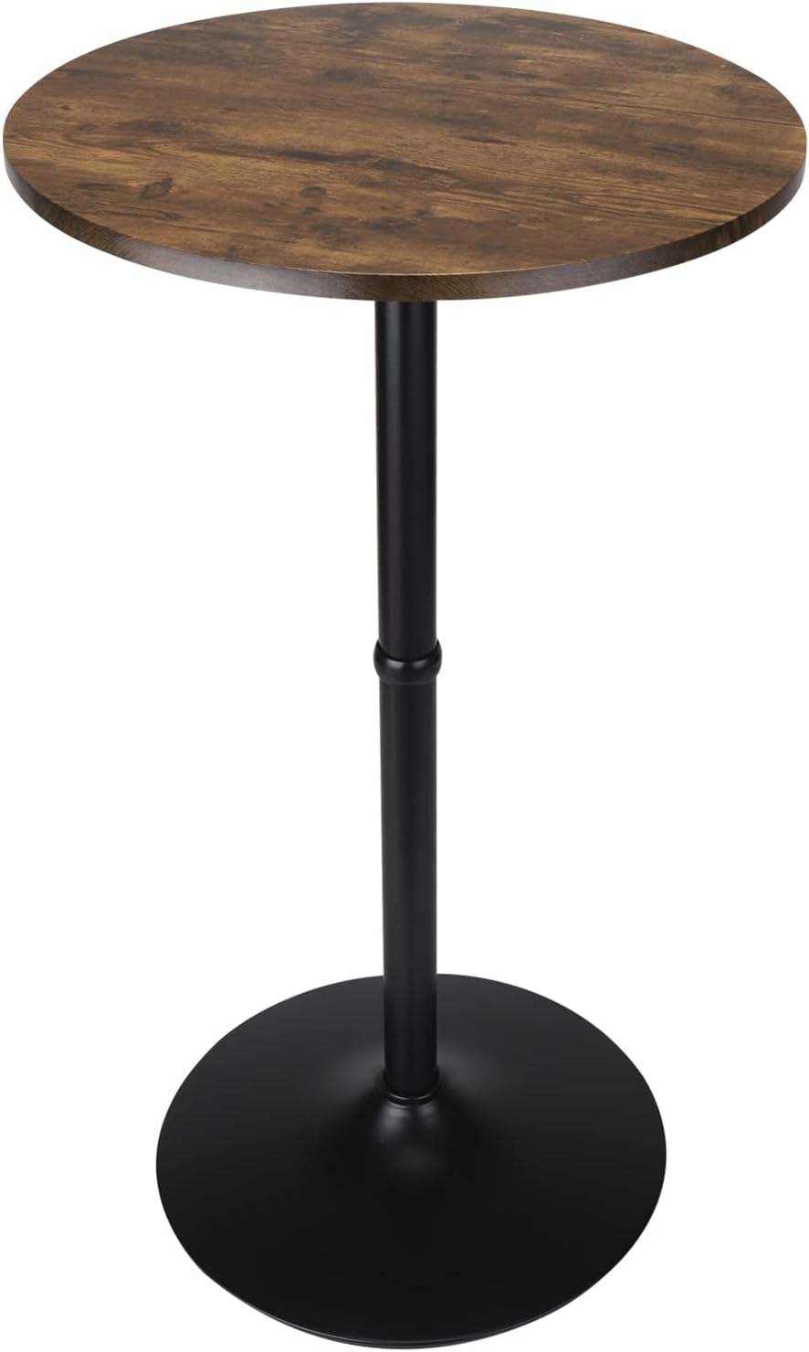 Leopard MDF Round Top Not Adjustable (41 INCHES Height) Bar Table, Brown