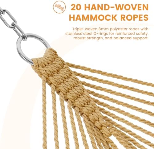 Lazy Daze XL Handwoven Caribbean Rope Hammock, 2+ Person Hammock