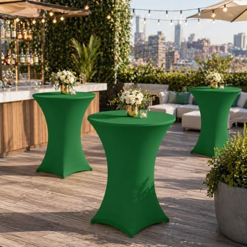 Cocktail Table Covers - 6 Pack 32x43 Inch Table Cloth - Green
