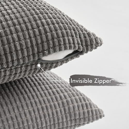 MIULEE Neutral Decorative Pillow Covers 20x20 Inch Set of 4 Modern Grey