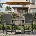 PLUUV Tall Adirondack Chairs Set of 2 with Double Connecting Trays, Grey
