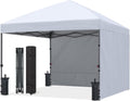 ABCCANOPY 8x8 Pop Up Canopy Tent, 2 Sidewalls, All-Weather Shade, White