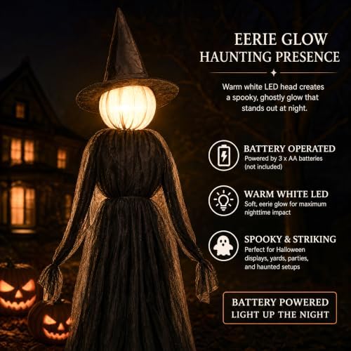 Hourleey Halloween Witch Decorations Outdoor, 5FT Set of 3 Lighted Witches