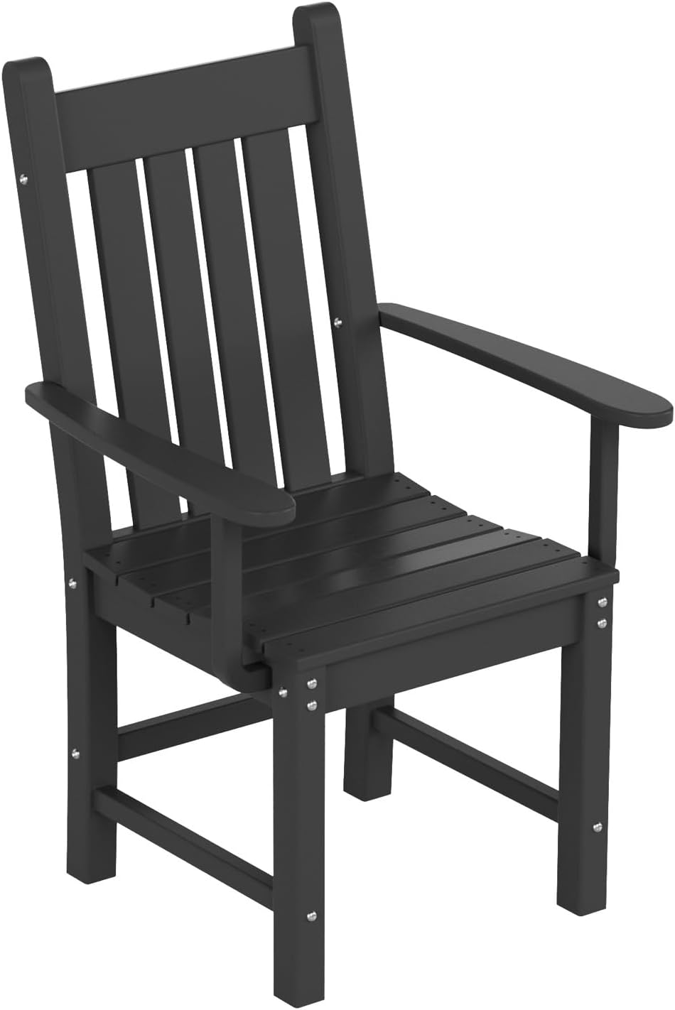 WestinTrends Malibu Classic Outdoor Dining Chairs with Arms, All Weather Poly Lumber Adirondack Patio Chairs Restaurant Bistro Chairs Support 350 LBS, Arched Backrest and Curved Seat, Gray