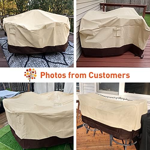 Arcedo Waterproof Patio Bistro Cover, 80"L x 32"W x 30"H, Beige & Brown