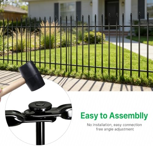 Thealyn 36"H x 28"W Metal Garden Fence, No Digging, Animal Barrier,11.6 Ft