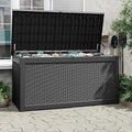 Outdoor Storage Waterproof Deck Box for Patio (300 Gallon, Black)