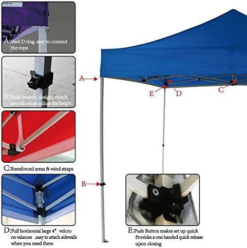 10'x10' Pop Up Canopy Tent Commercial Instant Shelter, with 4 Removable Zippered Side Walls and Heavy Duty Roller Bag, 4 Sand Bags White
