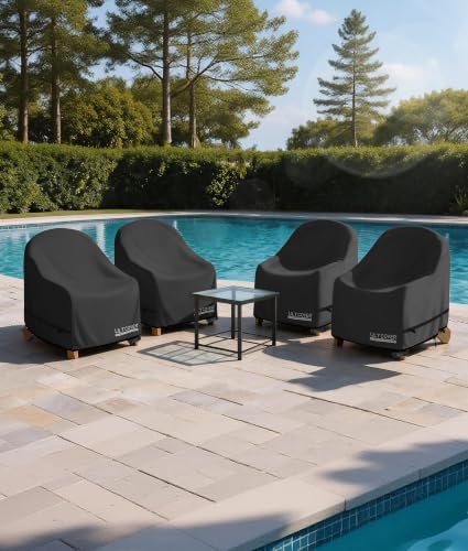 ULTCOVER Patio Adirondack Chair Cover 28W x 31D x 36H in, Black