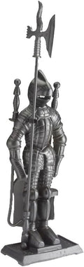Lizh Metalwork Dark Knight Fireplace Tool Set,Black Cast Iron