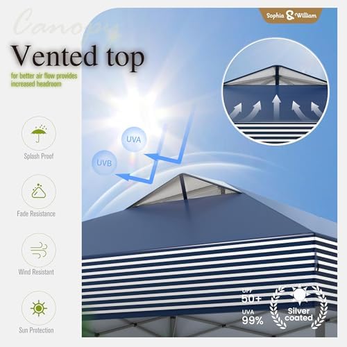 Sophia & William Canopy Tent 10x10 Pop up, One Person Push Set up Tents