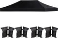 LIUJIAYI Pop Up Canopy Replacement Top, 10x20 Heavy Duty 500D UV Protection Waterproof Cover, Black