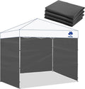 FANPAT Sidewalls for 10x10 Pop Up Canopy, Dusk Gray (3Pcs Sidewalls Only)
