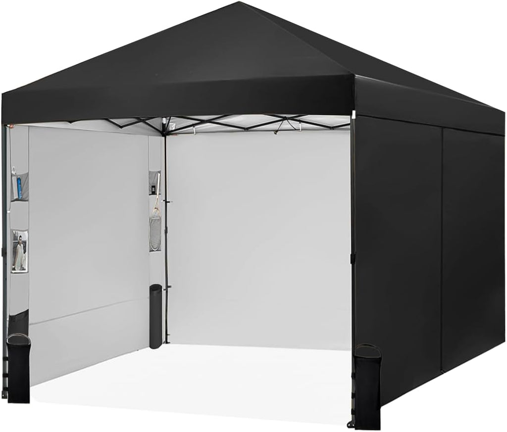 Tunbne 10X10 Pop Up Canopy Tent with 4 Sidewalls, Outdoor, One Push Setup