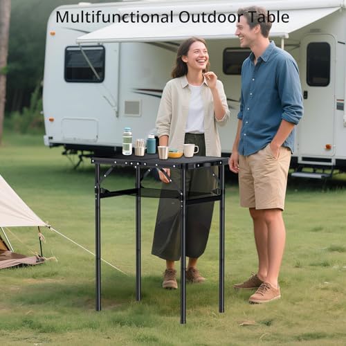 Anbte 2ft Folding Camping Table, 3 Adjustable Height Max 29.5", 23" x 16"