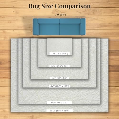 LUXE WEAVERS Modern Geometric Area Rug Cream 4x5