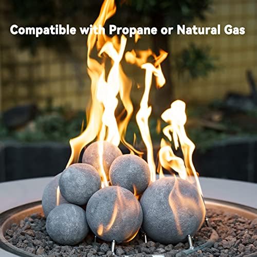 Skyflame Fireplace Balls for Gas Fireplace, 5 Inch, Gray