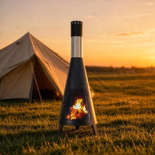 BDL Outdoor Chiminea Fireplace Wood Burning Fire Pit for Patio