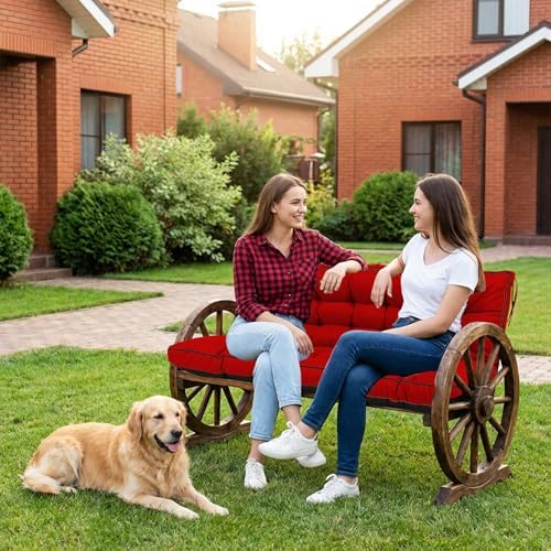 Outdoor Waterproof Porch Swing Cushion Replacement, Red, 63x40in