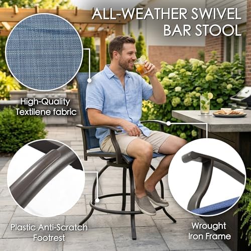 Kozyard Isabella Outdoor Swivel Bar Stools