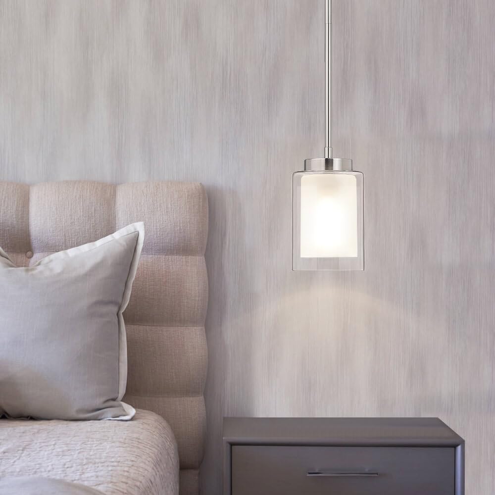 XiNBEi Lighting Modern Pendant Lighting for Kitchen Island Brushed Nickel