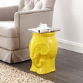 JONATHAN Y Orla Elephant Garden Stool 18.5" Ceramic Accent Table, Yellow