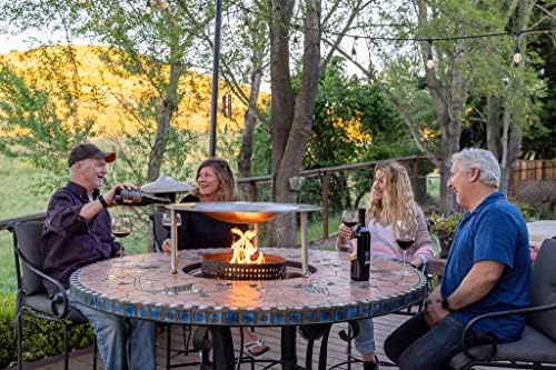 AL28 - Portable Fire Pit Heat Deflector, Lightweight Detachable Aluminum Shield Cover with 3 Extendable Legs