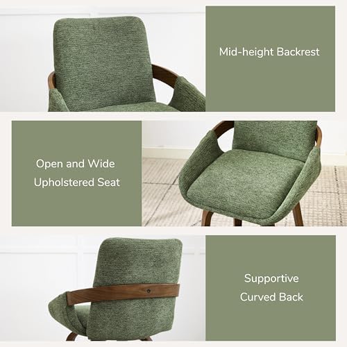 26" Swivel Counter Height Bar Stools Set of 2, Moss Green