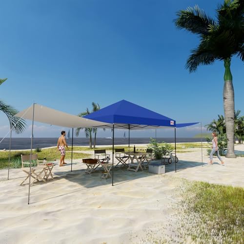 MASTERCANOPY 10x10 Pop Up Canopy Tent with 2 Shelters，230 Sq ft Blue