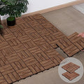 Yaheetech 27PCS 12x12in Interlocking Deck Tiles Outdoor Patio,Brown
