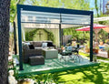 PURPLE LEAF Louvered Pergola 11' x 14' 94AS with Two Adjustable Roof Gray