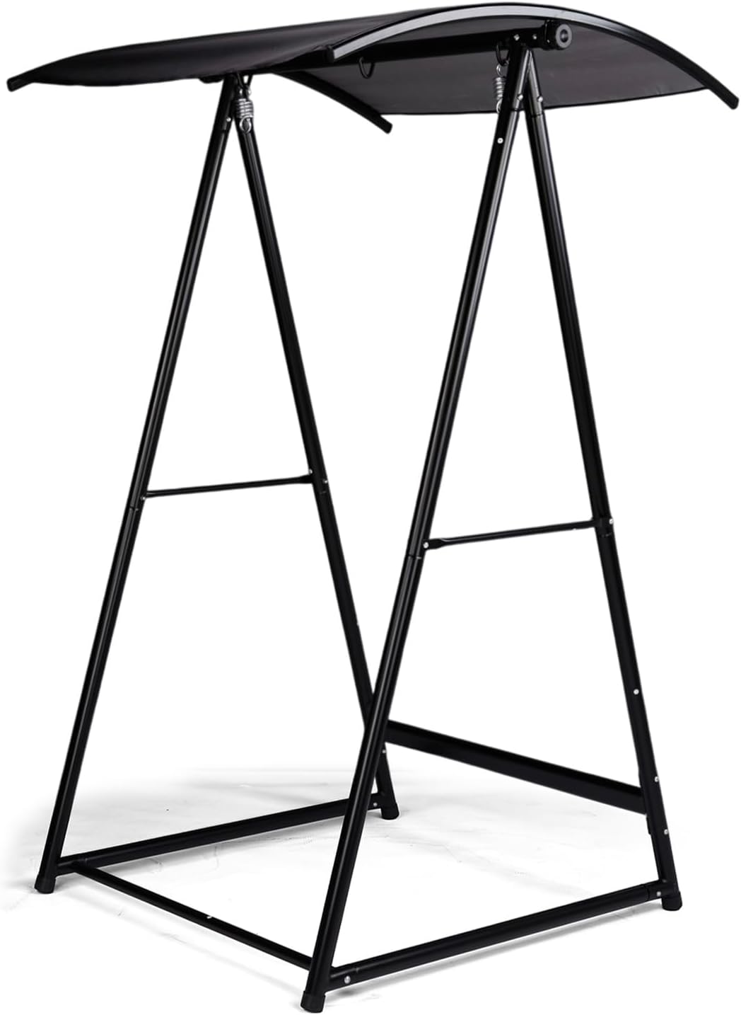 OnCloud Outdoor Hammock Chair Stand with Canopy, Heavy Duty Hammock Stand Only, Swing Stand with 3 Hooks, Max Load 660lbs, Fits Most Hanging Chairs Frame, Black