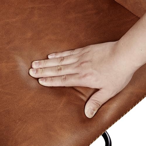 Yaheetech Bar Stools Set of 2, Adjustable Swivel PU Leather, Retro Brown