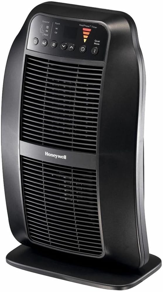 Honeywell HeatGenius Ceramic Heater, Black – Easy to Use Space Heater with Multi-Directional Heating, Digital Controls and Programmable Thermostat