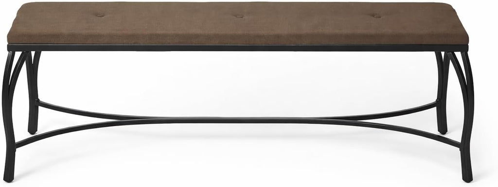 Mango Steam Vienna Mocha Brown - Entryway Bench - Powder Coated, Upholstered, Space Saving