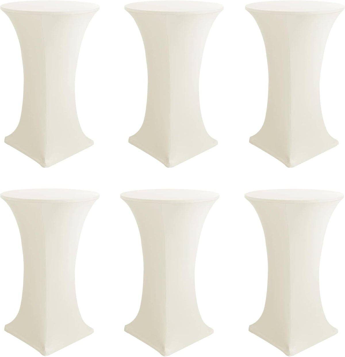 Cocktail Table Covers-Spandex Round High Top Table Cloths Party Cream