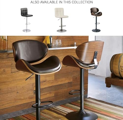 Signature Design by Ashley Adjustable Height Swivel Bar Stool, Dark Brown