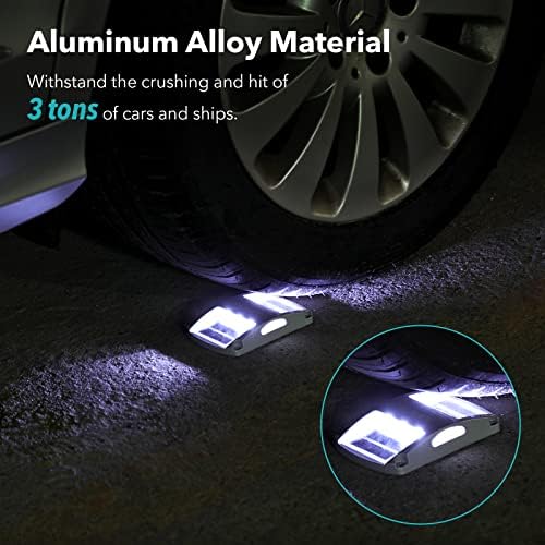 AGPTEK Solar Driveway Lights 12 Pack, White LED Deck Lights, Waterproof, Solar Powered, Easy to Install, Outdoor Marker Lights for Warning, Pathway, Garden, Yard