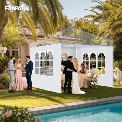 FANPAT Church Sidewalls for 10x10 Pop Up Canopy, Gray(3Pcs Sidewalls Only)