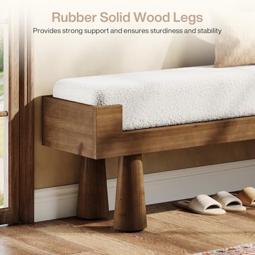 Tribesigns Upholstered Entryway Bench, Shoe Bench End of Bed for Bedroom