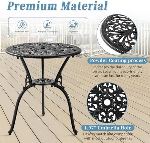 Bistro Patio Set Outdoor Bistro Table and Chair Set with Cushion
