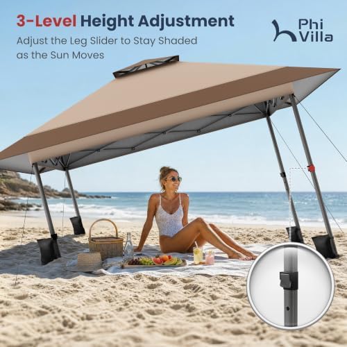 PHI VILLA 13x13 Pop Up Canopy Tent, Instant Outdoor Easy One Push Tents