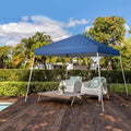 VINGLI 10x10 ft Pop Up Canopy Tent, Easy Up Tent Canopy, Foldable Portable Canopies for Camping, Patio, Outdoor Gazebo Slant Legs, Outdoor Instant Shelter Canopies with Carry Bag (Blue)