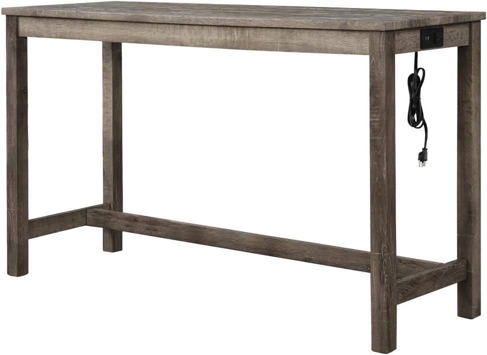 Best Master Furniture Cooper 60" Bar Height Pub Table, Antique Oak
