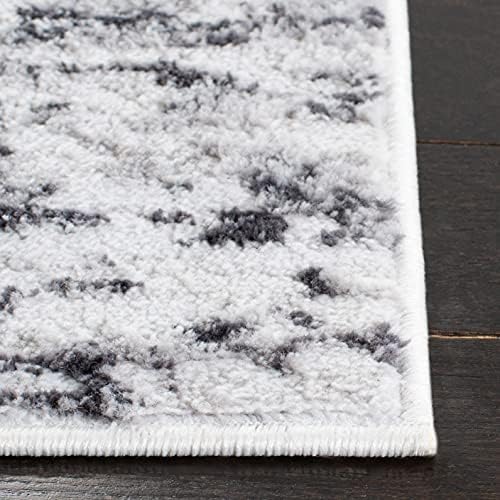 SAFAVIEH Amelia Collection Area Rug - 6' x 9', Light Grey & Charcoal, Modern Abstract Design, Non-Shedding & Easy Care, Ideal for High Traffic Areas in Living Room, Bedroom (ALA768F)
