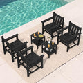 SERWALL 3 Pieces Patio Bistro Set-Outdoor Chairs with Side Table,Black